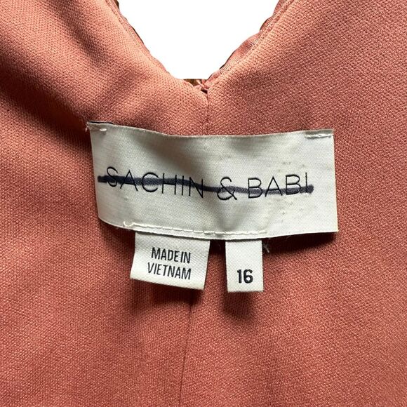 Anthropologie x BHLDN Sachin & Babi Tansy Satin Maxi Dress Sedona Sunset Sz 16 - Picture 9 of 16